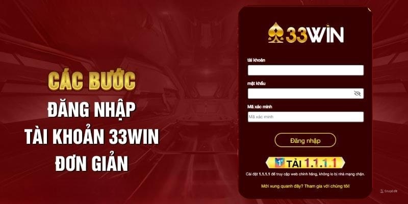 Các bước đăng nhập 3333win đơn giản