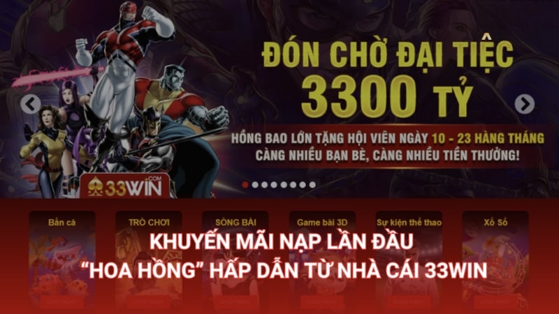 Khuyến mãi khủng nạp lần đầu tại 3333Win